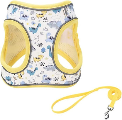 Step in Dog Harness and Leash Set, Flower Adjustable Easy Walk Puppy Harnesses by Flymind