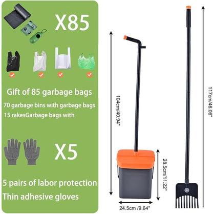 Pooper Scooper with 85 Bags & Swivel Box, 46-Inch Adjustable Long Handle and - Image 6