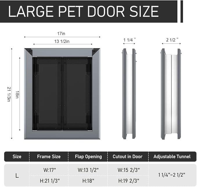Aluminum French Large Dog Door, Heavy-Duty - Image 2