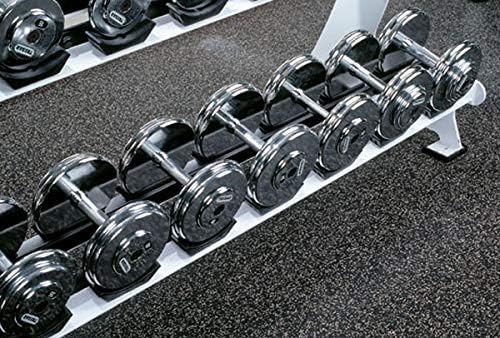 American Floor Mats 1/4in (7mm) Thick 10% Blue/Grey 4' x 15' Heavy Duty Rubber Rolls, Protective Exercise Mats, Home Gym Rubber Flooring