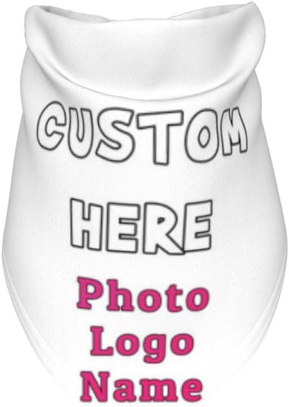 Personalized Dog Bandanas Custom Pet Scarf Add Your Own Logo Photo Text - Image 3
