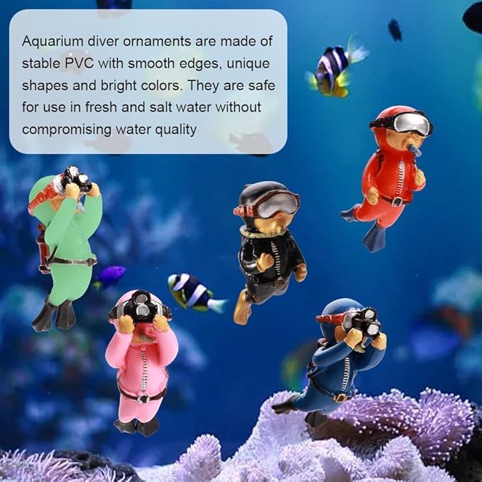 2-Pack Tank Decorations, Cute Little Diver, Aquarium Decoration Accessories - Image 6