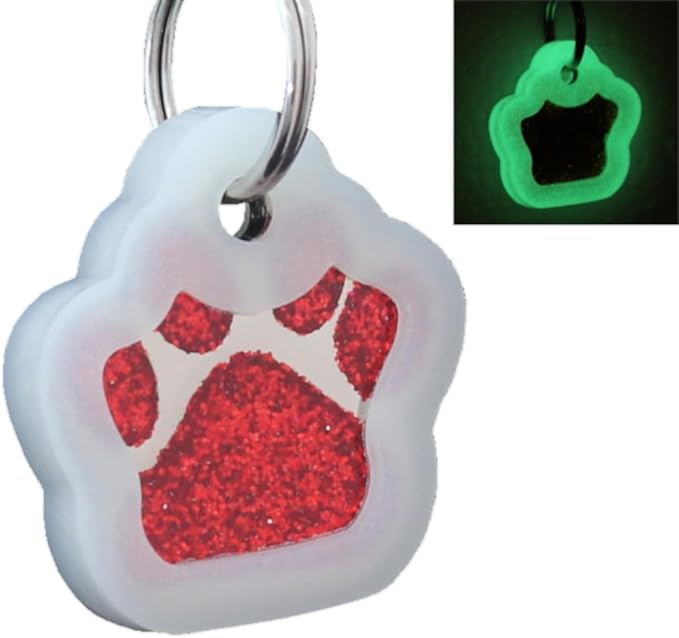 Pet ID Tags, Personalized Dog Tags and Cat Tags, Custom Engraved, Cute Glitter by Unknown