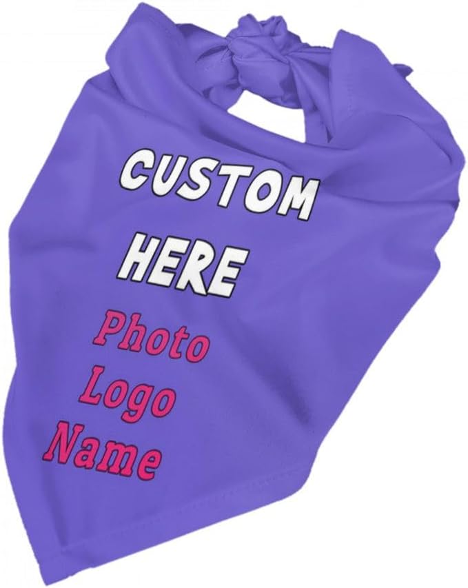 Personalized Dog Bandanas Custom Pet Scarf Add Your Own Logo Photo Text - Image 4