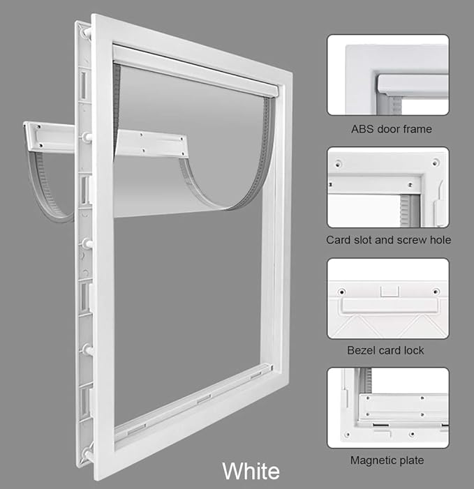 CEESC Dog Door with Soft Transparent Magnetic Flap and Snap-in Closing Panel - Image 4