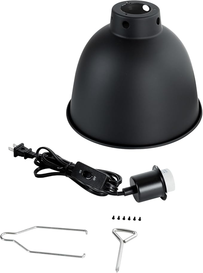 Reptile Light Fixture, 8.1in Deep Dome Reptile Heat Lamp Fixture - Image 7