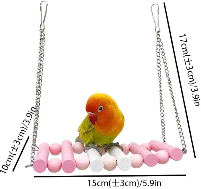 Bird Swing, Parakeet Swing, Parrot Perch Stand, Natural Wooden Swing Hanging - Image 2