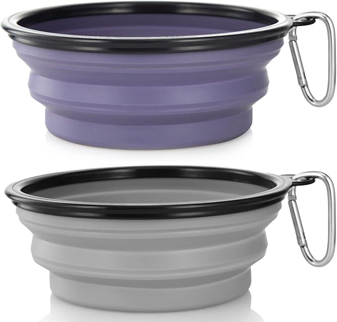 Dog Bowl Large Pet Collapsible Bowls, 2 Pack Collapsible Dog Water Bowls by SLSON