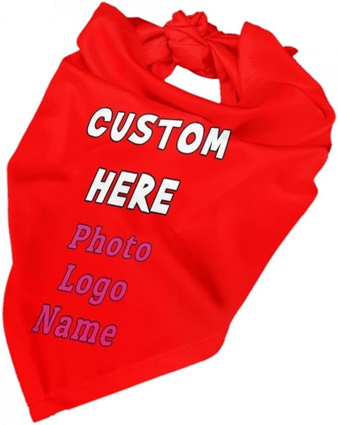 Custom Dog Bandana with Name Photo Logo Personalized Dog Scarf Suitable - Image 4