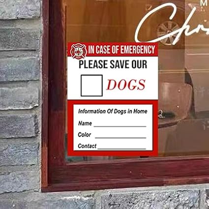 Emergency Pet Rescue Stickers – in Case of Emergency Save My Dog – Fire Safety - Image 4