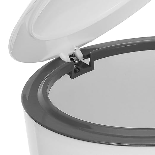 Pet Litter Disposal Bin with One-Button Sealed Lid Grey Plastic Waste Can - Image 3