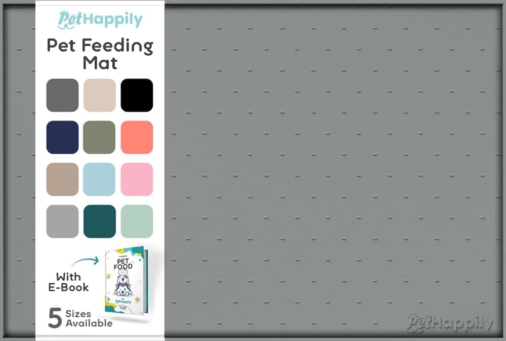 Dog Food Mat - 28x18 Raised Edges Dogs Mat for Food and Water Prevent Spill, Waterproof Cat Food Mats Protect Floors, Easy Clean Dog Bowl Mats for Food and Water, Silicone Pet Feeding Placemats