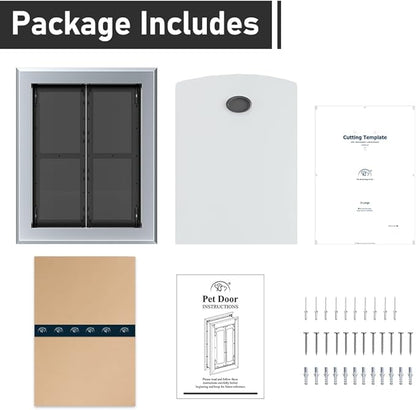 Aluminum French Large Dog Door, Strong Double Magnetic Flaps, - Image 8