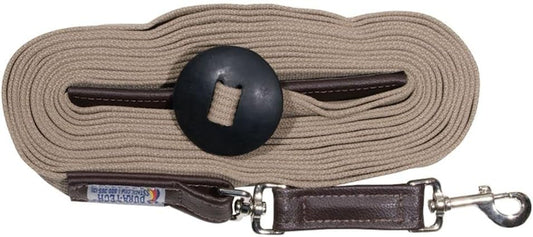 Dura-Tech German Web Cord Lunge Line for Horses | Soft Grip Ribbed Webbing | Lightweight & Durable | Nickel-Plated Snap or Chain Options | Lunch Line with Swivel End and Snap