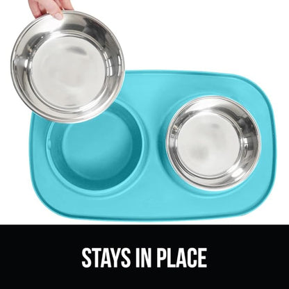 GORILLA GRIP Feeding Mat Bowl Set, 4 Cup 100% Waterproof BPA Free Silicone - Image 4
