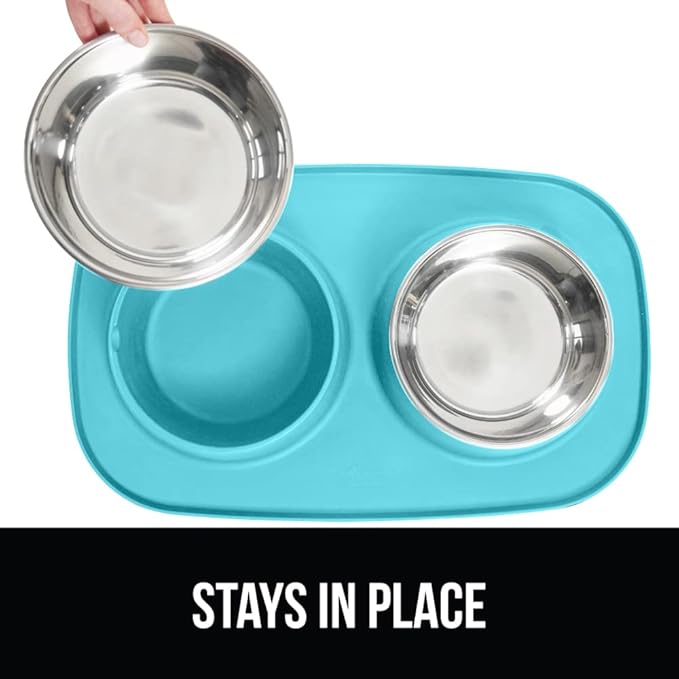 GORILLA GRIP Feeding Mat Bowl Set, 3 Cup 100% Waterproof BPA Free Silicone - Image 4