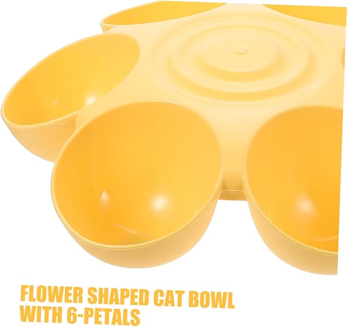 2pcs Flower Petal Shaped Pet Food Container and Water Bowl Set, Six-Compartment - Image 5