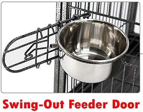 Portable Heavy Duty Travel Bird Parrot Carrier Cage Feeding Bowl Play Stand - Image 5