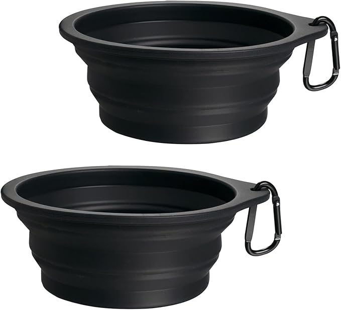 PetBonus 2-Pack Large Silicone Collapsible Dog Bowls, 34oz/1000ml BPA Free by Petbonus