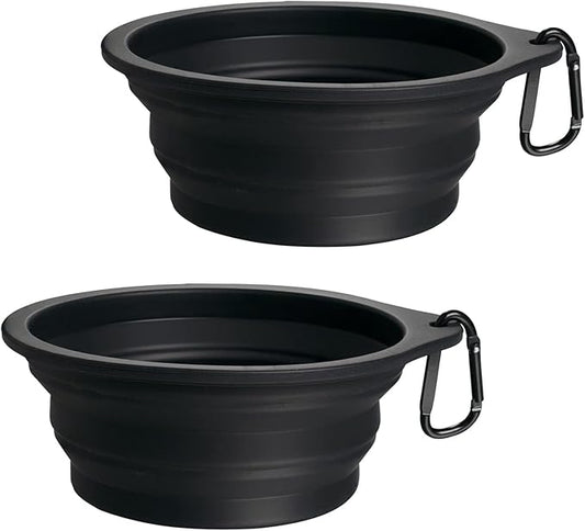 PetBonus 2-Pack Large Silicone Collapsible Dog Bowls, 34oz/1000ml BPA Free by Petbonus
