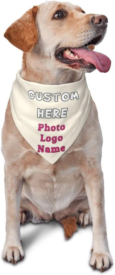 Custom Dog Bandana with Name Photo Logo Personalized Dog Scarf Suitable by YURIOPF