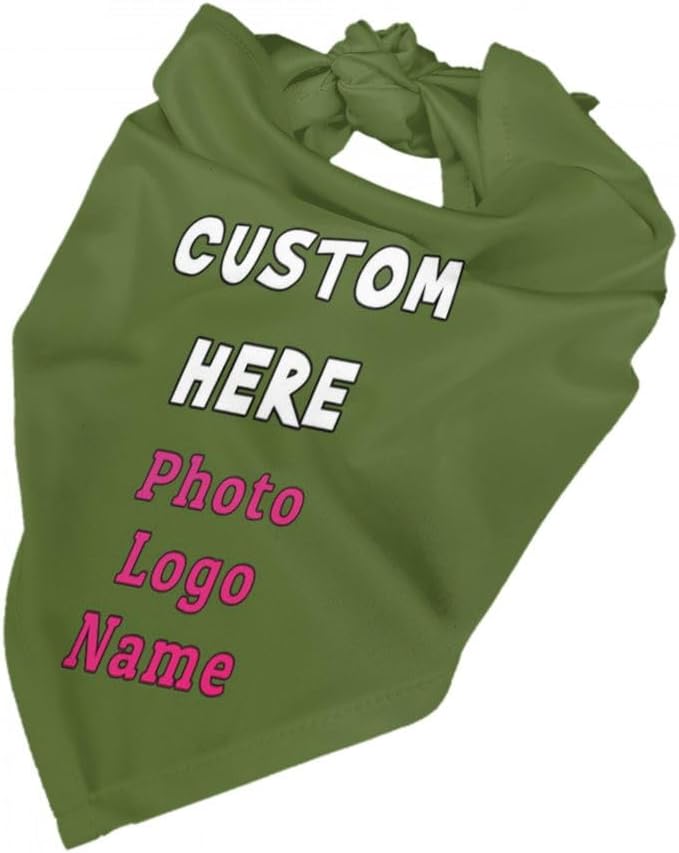 Personalized Dog Bandanas Custom Pet Scarf Add Your Own Logo Photo Text - Image 4