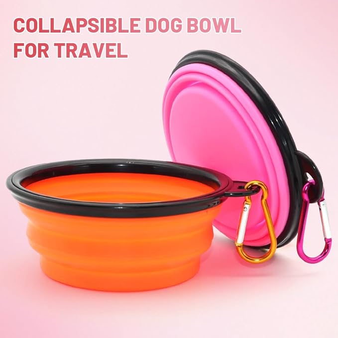 SLSON Collapsible Dog Bowls, 2 Pack, Portable Pet Feeding Watering Dish - Image 2