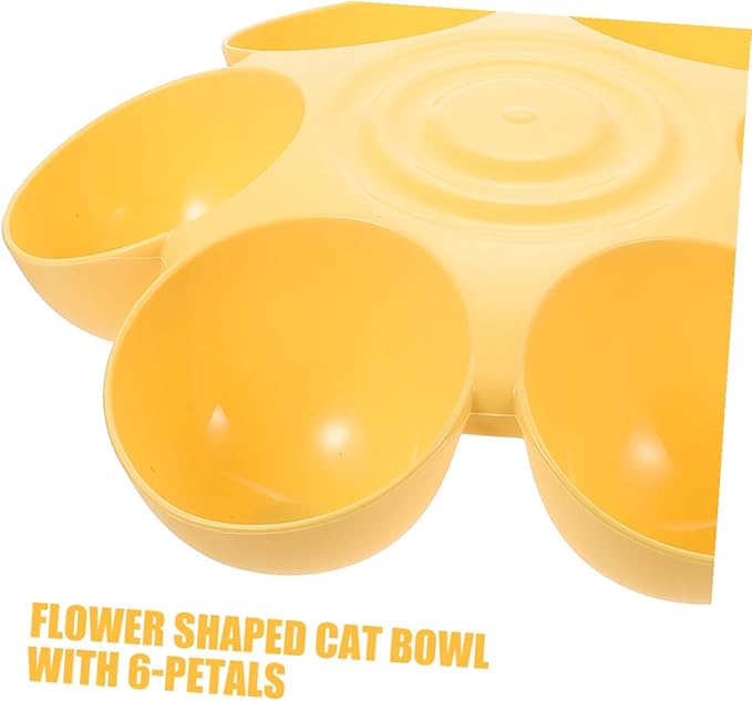 VOSAREA 2pcs Flower Petal Pet Feeding Bowls Multi-Compartment Reusable Plastic - Image 3