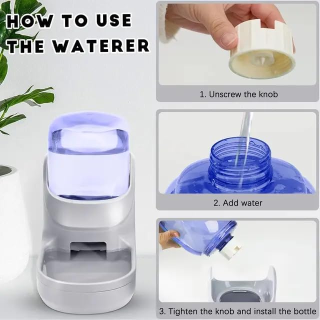 Dog & Cat Feeder + Waterer Set, Automatic Pet Feeder 2 in 1 Cat & Dog Food - Image 7