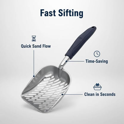 Aluminum Cat Litter Scoop in Holder, Non-Stick Cat Poop Scooper - Image 6