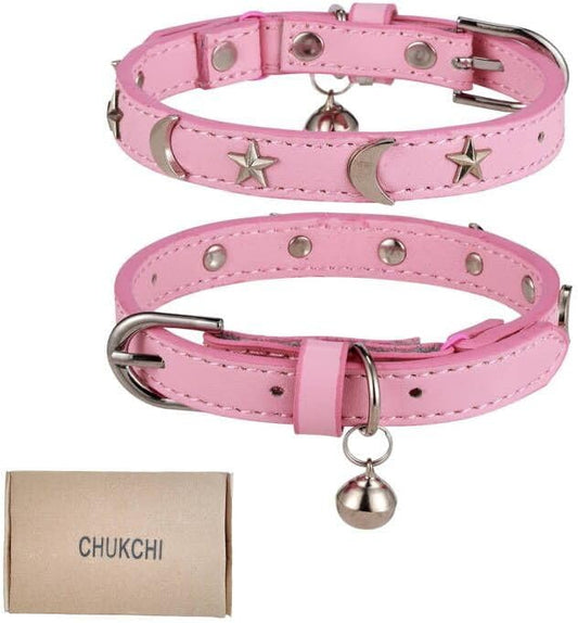 CHUKCHI Leather Cat Collars for Boy Girl Cats by CHUKCHI
