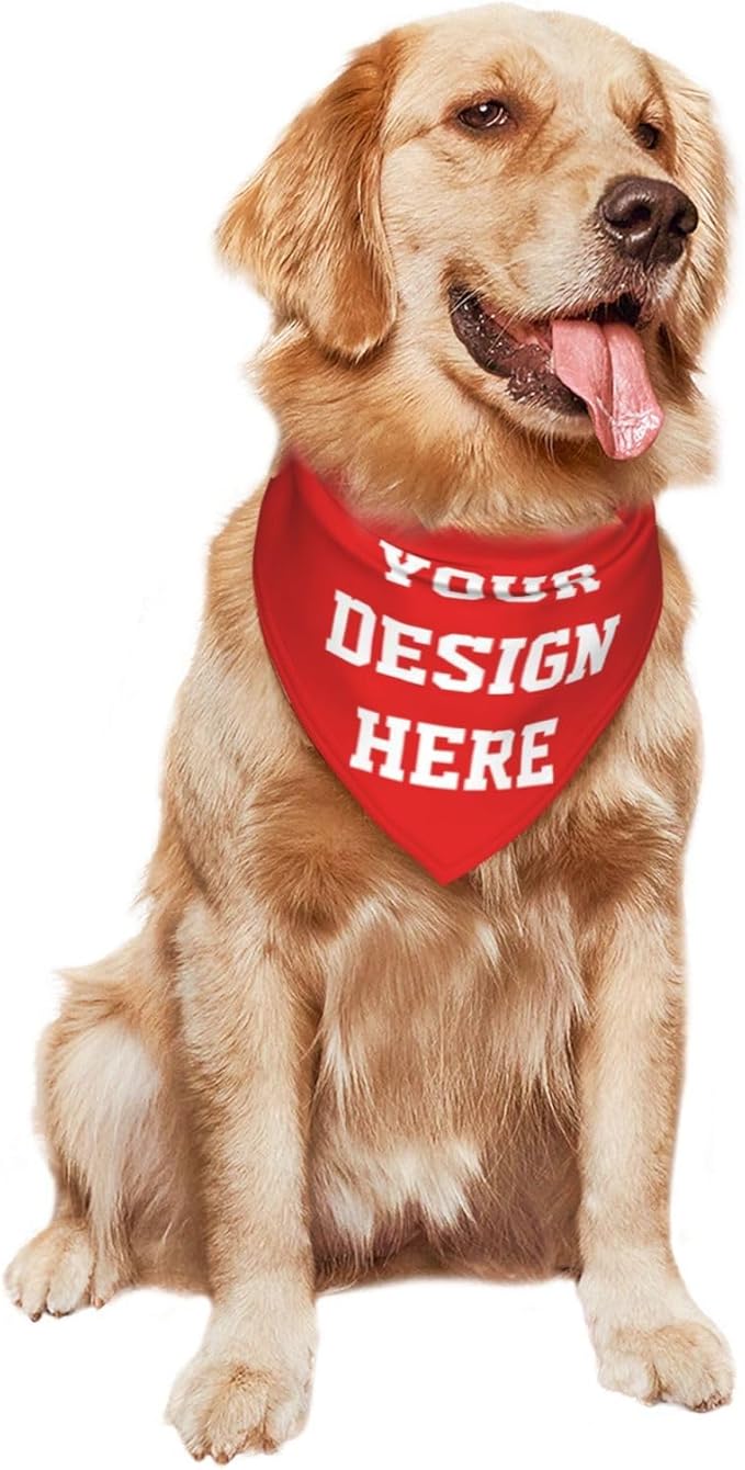 Custom Dog Bandana, Personalized Pet Scarf Triangle Neckwear, Add Your Image - Image 4