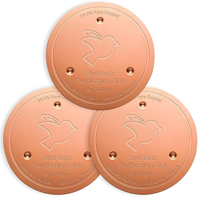 Mellbree 3-Pack Bird Bath Copper Disk, 0.6mm Reinforced 99.99% Pure Copper by Mellbree