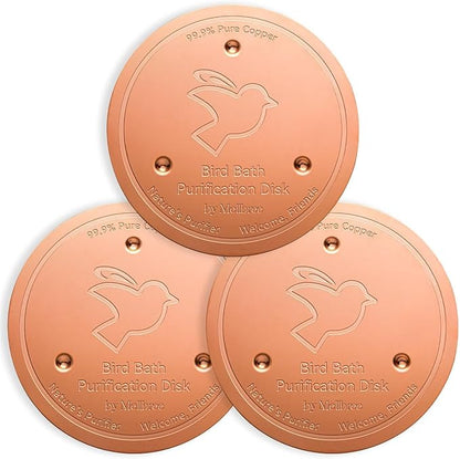 Mellbree 3-Pack Bird Bath Copper Disk, 0.6mm Reinforced 99.99% Pure Copper by Mellbree
