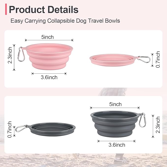 Kytely Collapsible Dog Bowls for Travel, Foldable Pet Food Bowl - Image 2