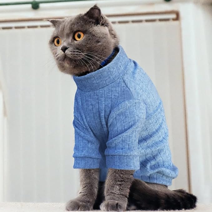 Idepet Sphynx Hairless Cats Sweater Shirt Kitten Soft Puppy Clothes Pullover - Image 4
