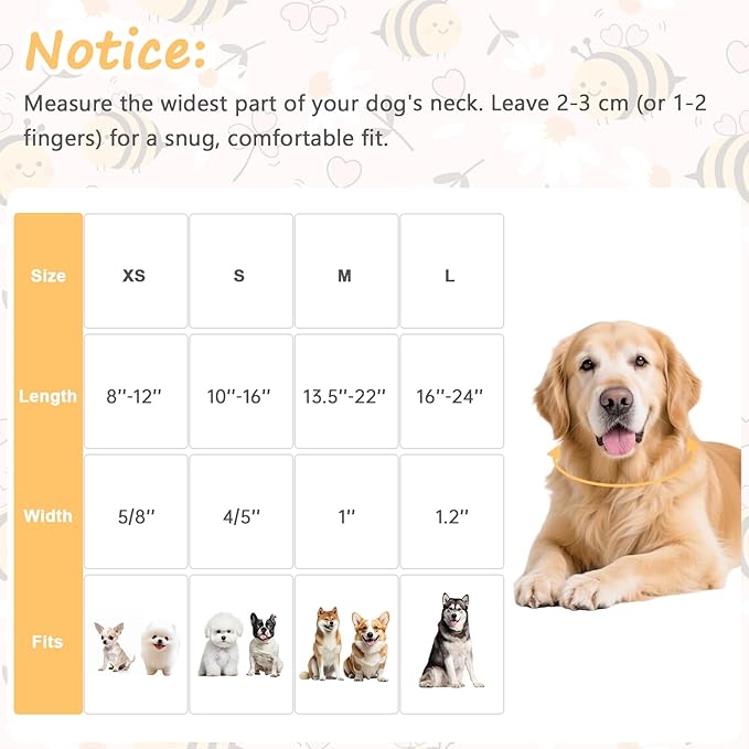 Dog Collar for Spring Summer, Adjustable Cotton Puppy Dog Collars, Cute Girl or - Image 2