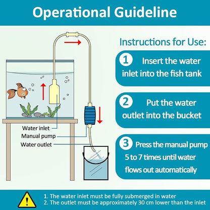 Fish Tank Gravel Cleaning Tools Aquarium Cleaner Hand Siphon Vacuum Pump Water - Image 7