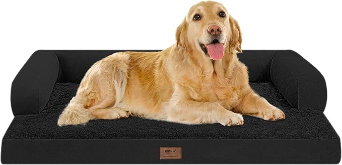 Orthopedic Bolster Dog Bed for Large Dogs – Memory Foam Cushion, Calming by Mekiy