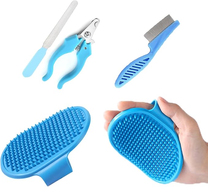 8PCS Dog Bath Supplies Set，Dog Washing Gloves，Shampoo Brush, Bath Supplies - Image 5