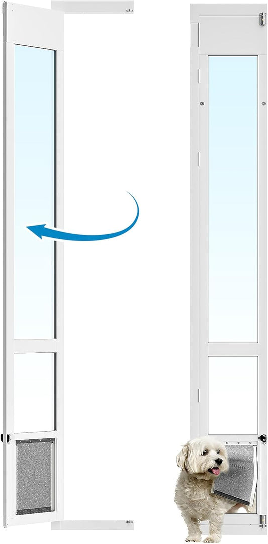 Medium Dog Door for Sliding Glass Doors, Adjustable Height 75 7/8" to 81" by ExploreNow
