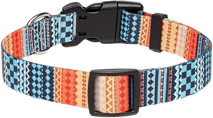 Mihqy Dog Collar with Bohemia Floral Tribal Geometric Patterns - Image 2