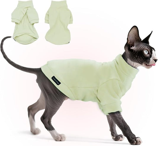 Fleece Sphynx Cat Clothes Soft Hairless Cat Clothes Pullover Cat Sweater by JLWarmPaws