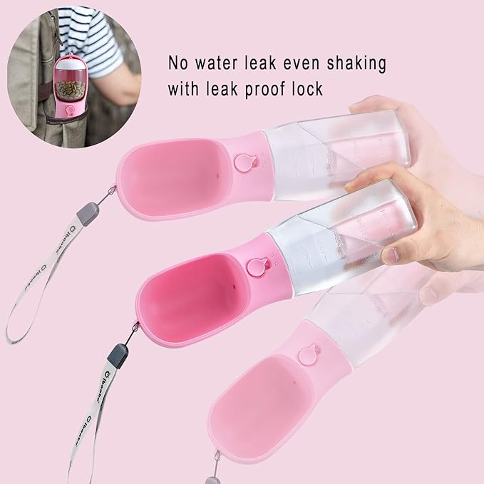 Cibaabo Dog Water Bottle with Food Container & Poop Bag Holder, Travel Water - Image 5
