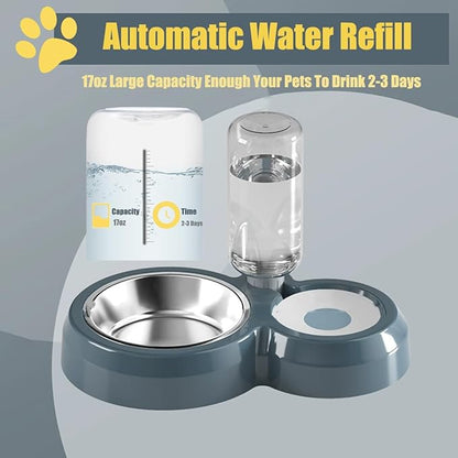 Double Dog Cat Bowls, Cat Food and Water Bowl Set - Image 2