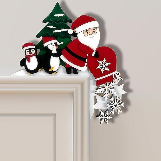 2024 Christmas Door Topper Holiday Home Decor Funny Snowman Santa Claus Top by Unknown