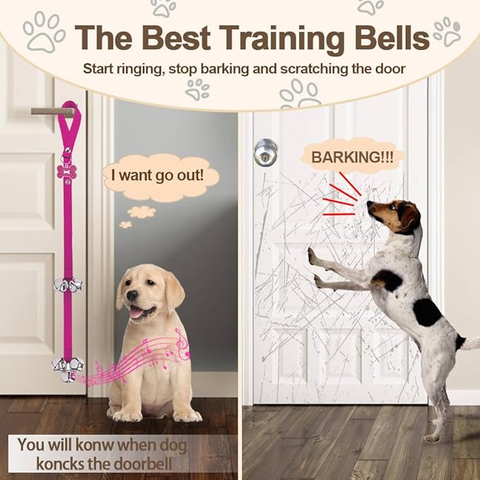 2 Pack Dog Bells, Puppy Potty Training Bell Dog Doorbell Potty Train Dog Bell - Image 4