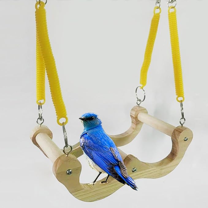 Loaded Bird Swing Handcrafted Wooden Perch - Image 5