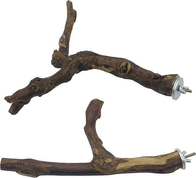 2 PCS Natural Grape Stick Fork Bird Perch Bird Standing Stick Chewing Bird Toys - Image 2
