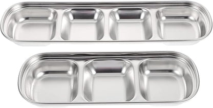 Ipetboom Compartment Pet Tray Food Bowls: 8pcs Stainless Steel Cat Bowl Divided - Image 5
